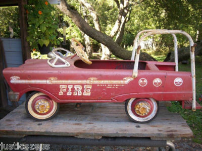 vintage pedal firetruck