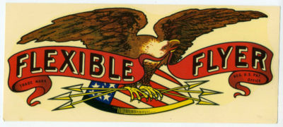 vintage flexible flyer sled decal classic toys sticker winter radio flyer sled