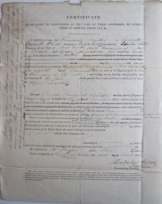 1861 Civil War discharge certificate Antique Price Guide Details Page 1861 Civil War discharge certificate Antique Price Guide Details Page
