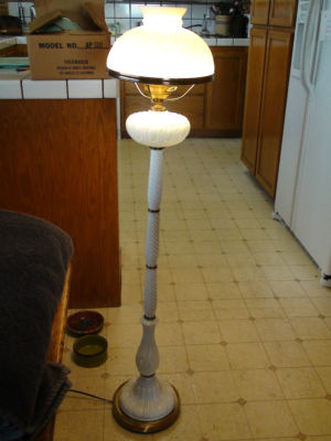 Antique Milk Glass Floor Lamp Very Rare And One Of A Kind