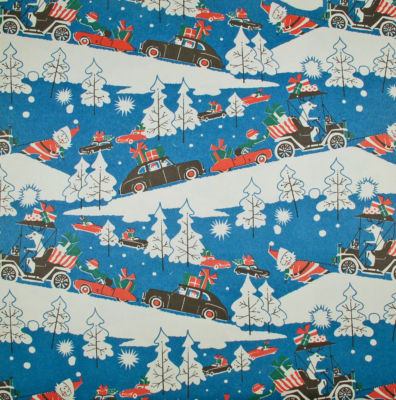vintage christmas wrapping paper santas car caravan newold w gift wrap - Vintage Christmas Wrapping Paper vintage christmas wrapping paper santas car caravan newold w gift wrap - Vintage Christmas Wrapping Paper