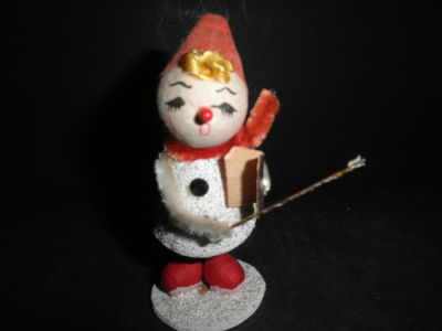 VINTAGE CHRISTMAS PIPE CLEANER CARDBOARD MUSIC CONDUCTOR FIGURINE JAPAN ...