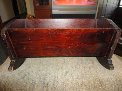 antique wooden doll cradle