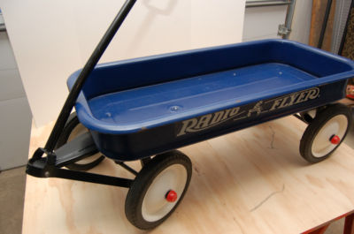 blue radio flyer wagon
