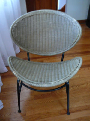 mid century modern wicker and metal chair antique price guide