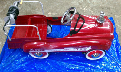 fire truck pedal car with hose reel