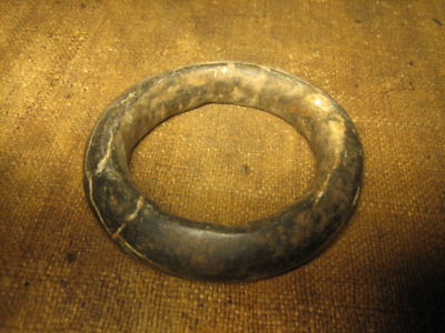 museum quality neolithic stone bracelet, heavy and uncleaned piece. pre ...