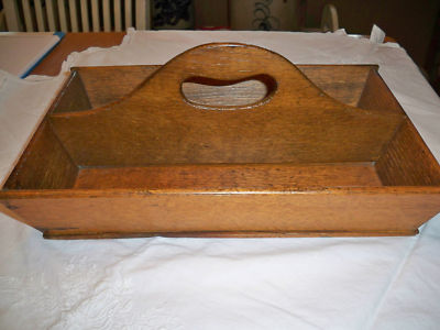 Antique Primitive Handmade Early Wood Cutlery Tray Utility Knife Box ...