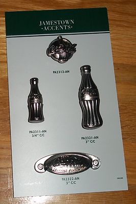 4 Belwith Coca Cola Knob Handle Cabinet Pulls Antique Nickel