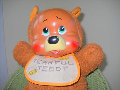 vintage stuffed animals with plastic faces