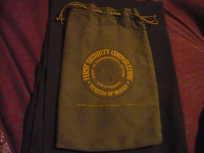 First Security Corporation Canvas Bank Bag. G.U.C.! (green) -- Antique ...