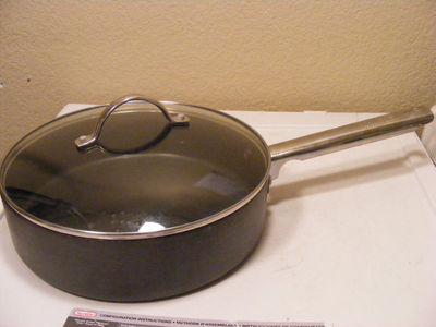 THOMAS ROSENTHAL GROUP Pro Cookware 9 1/2 Saute Pan & Glass Lid Teflon  Coated -- Antique Price Guide Details Page