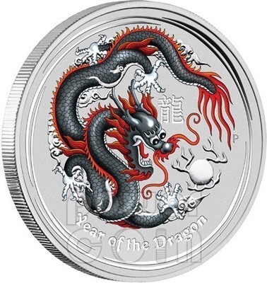 2012 Perth Mint Berlin World Money Fair Lunar Year of the Dragon $1 No