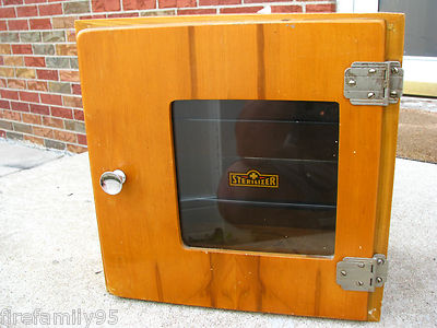 Vintage Antique Barber Shop Sterilizer Cabinet Medical Glass