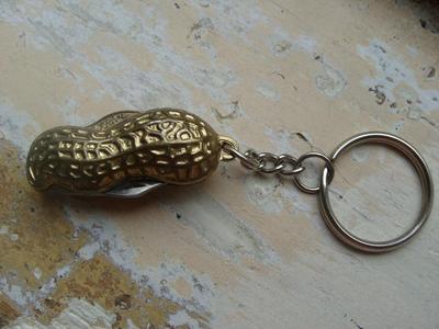 Vintage 3D Peanut Shaped Folding Pocket Knife Keychain Tasty 