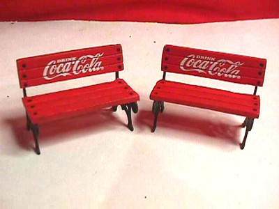 Coca Cola Mini Red Park Bench 1993 Doll House Toy Bench Antique