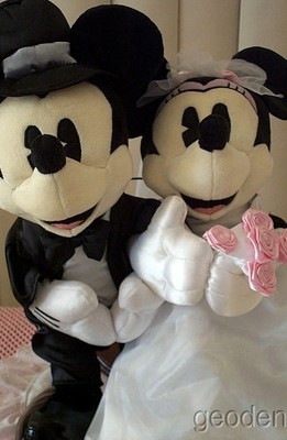 mickey and minnie bride and groom plush