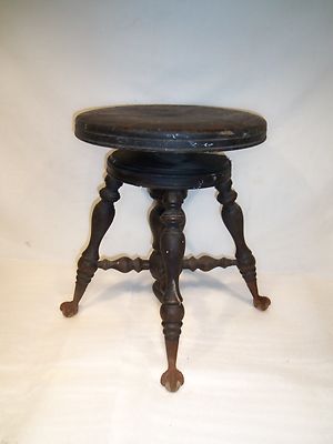 Vintage Ball And Claw Foot Piano Stool Seat Bench Parts Or