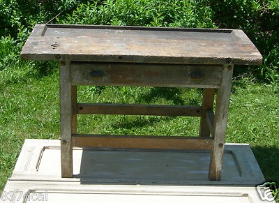 antique wooden work bench