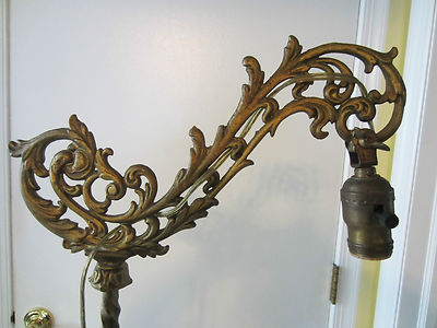 OLD VICTORIAN BRIDGE ARM FLOOR LAMP CAST IRON TWISTED POLE ... OLD VICTORIAN BRIDGE ARM FLOOR LAMP CAST IRON TWISTED POLE ...