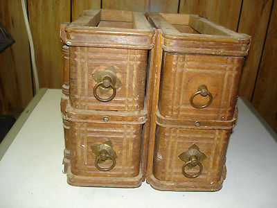 4 Singer Sewing Machine Drawers Made Together With 3 Singer Knobs