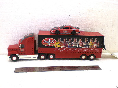 15 Nascar Coke Coca Cola Racing Family Lighted Semi Truck Trailer Car Carrier Antique Price Guide Details Page