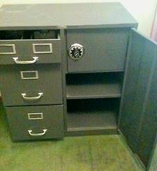 Vintage Cole Steel 3 Drawer Filing Cabinet With Safe Antique Price Guide Details Page