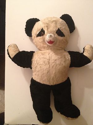 old panda teddy bear