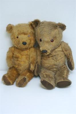 2 ANTIQUE BEARS FOR RESTORATION STRAW FILLED JOINTED ONE MUSICAL TEDDY ...