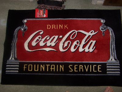 Large Coca Cola Rug Fountain Service 46, Coca Cola Rug