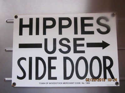 Hippies Use Side Door Porcelain Sign Andy Rooney Antique Price