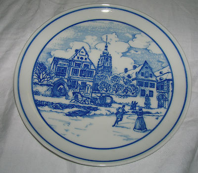 Vintage Germany Plate Blue White Hutschenreuther Eltzer Hof Eltville am ...