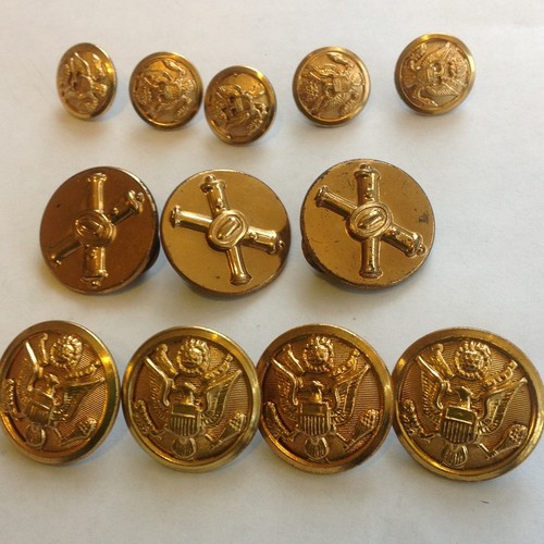 Vintage Antique WWII Era Military Dress Uniform Buttons Army Brass ...