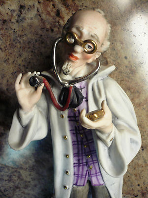 Vintage Pucci Capodimonte Porcelain Doctor Figurine with Stethoscope
