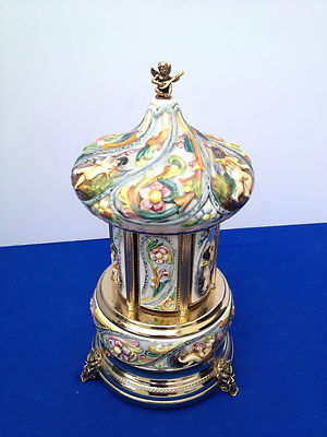 Reuge Musical Carousel CAPODIMONTE Automatic Music Box - Made In Italy ...