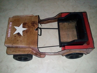 vintage army jeep pedal car