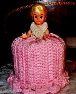 crochet doll toilet paper holder