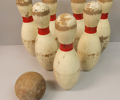 antique bowling set