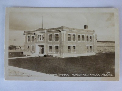 Postcard Idaho AMERICAN FALLS Court House Real Photo Wesley Andrews
