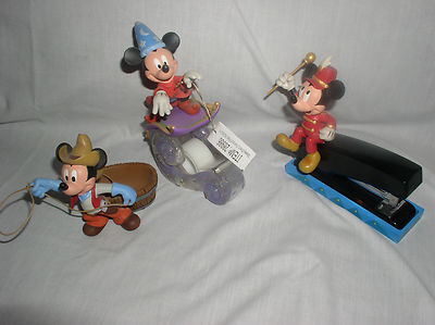Disney Mickey Mouse Desk Set With Stapler Paper Clip Holder