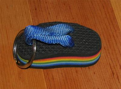 retro rainbow flip flops
