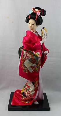 Japan Cloth Japanese Geisha Kimono Belle Woman Doll GIRL Lady Play FAN ...