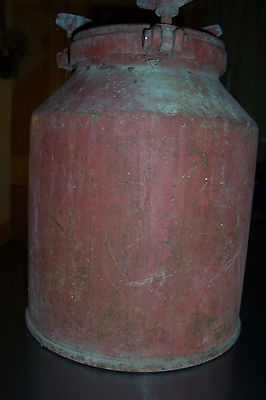 Antique Primative Metal Cream/Milk Can Old Rustic Dairy Cow Farm /Barn ...