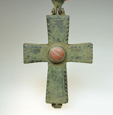 Byzantine Bronze Enkolpion Reliquary Cross with Stone -- Antique Price ...