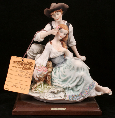 Giuseppe Armani Capodimonte Figurine Pastoral Man & Woman 1981 Florence --  Antique Price Guide Details Page