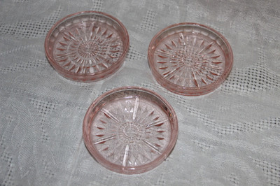 pink glass coasters