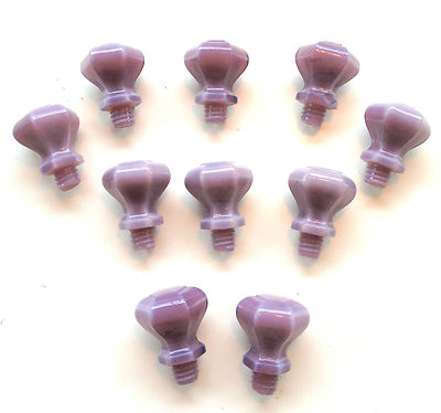 Set Of 10 Vintage Lavender Milk Glass Cabinet Knobs Antique