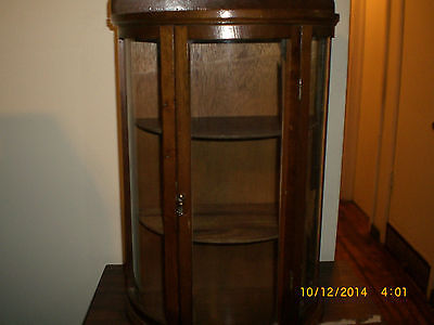 Antique Curio Cabinet Curved Glass
