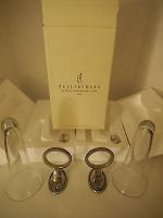2 Potterybarn Antique Beaded Wall Vases Glass Nickel Plated