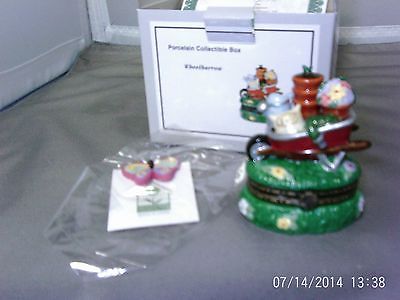 Hinged Porcelain Trinket Box Wheelbarrow Tools National Home